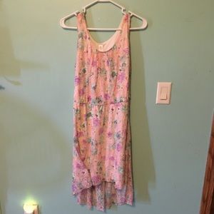 pink floral print dress